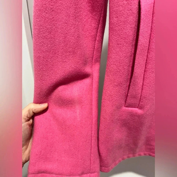 Split Wool Blend Pink Pea Coat Size S Barbie Elle Woods Jacket Blazer - Picture 12 of 13